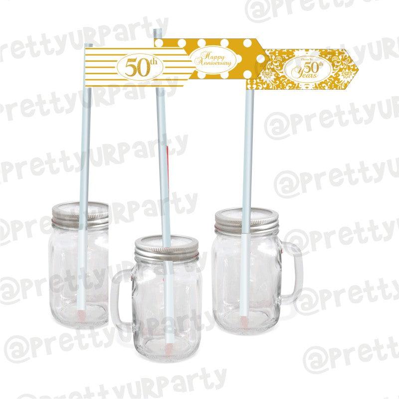 50th Anniversary Theme Drink Straws ALL PARTY SUPPLIES Pretty UR Party