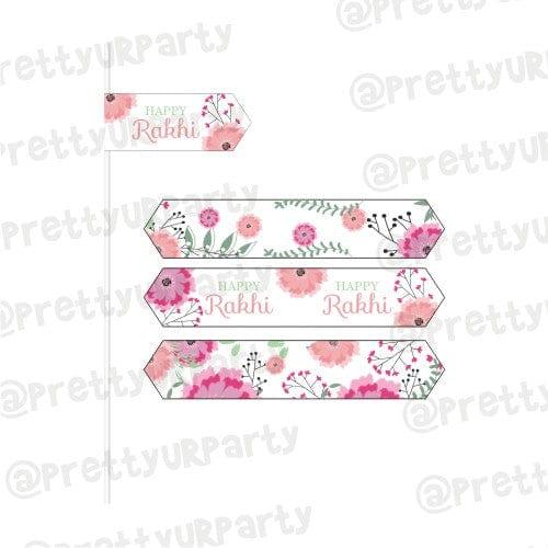 Pink Floral Rakhi Drink Straws ALL PARTY SUPPLIES Pretty UR Party