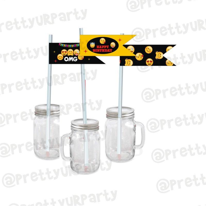 Emoji Theme Drink Straws THEME PARTIES Pretty UR Party