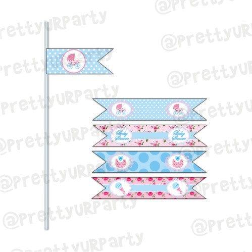 Shabby Chic Drink Straws BABY SHOWER Pretty UR Party