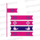 Girly Nautical Drink Straws THEME PARTIES Pretty UR Party