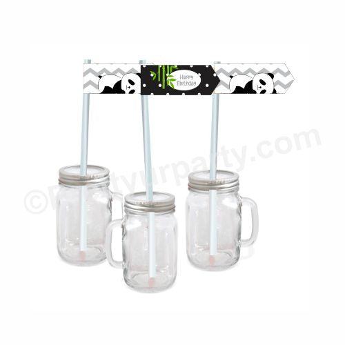 Panda Theme Drink Straws THEME PARTIES Pretty UR Party Default Title