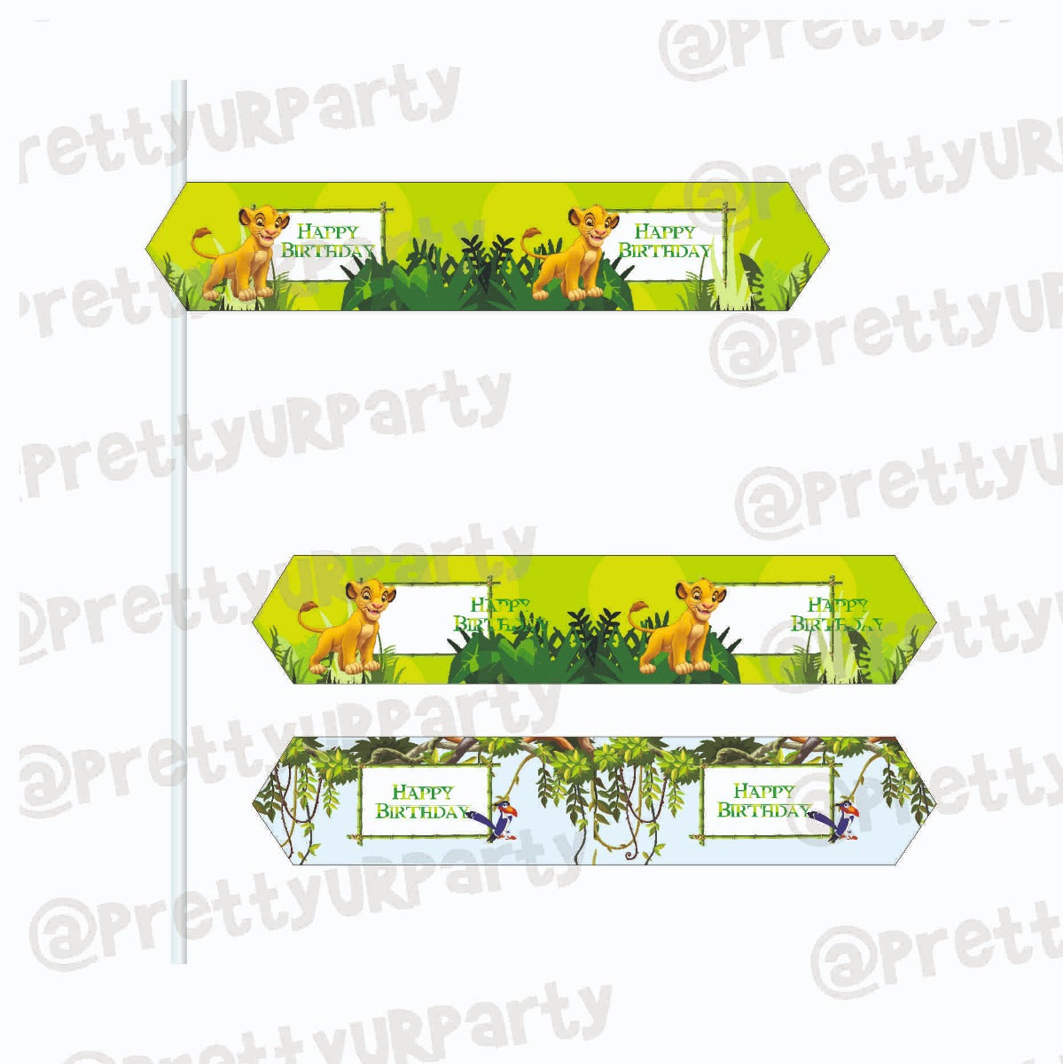 Lion King Theme Drink Straws THEME PARTIES Pretty UR Party Default Title