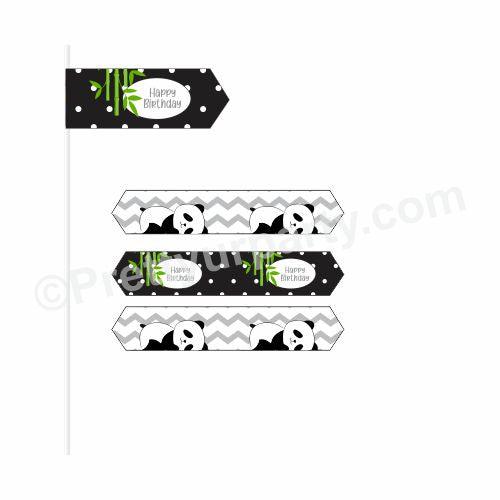 Panda Theme Drink Straws THEME PARTIES Pretty UR Party
