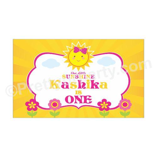 My little Sunshine 1st Birthday Theme Backdrop PERSONALISED Pretty UR Party Default Title