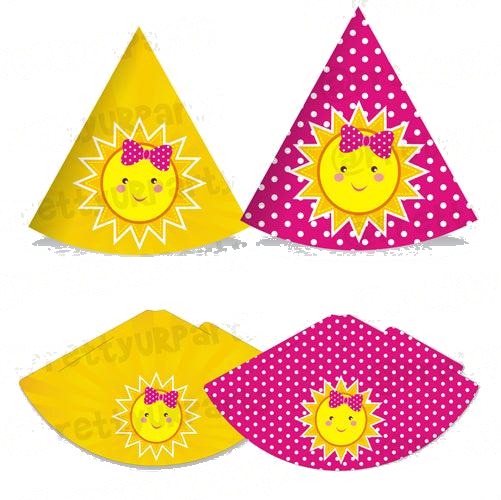 My little Sunshine 1st birthday Hats - Pack of 10