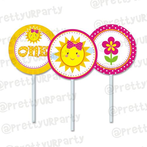 My little Sunshine 1st birthday Cupcake / Food Toppers ALL PARTY SUPPLIES Pretty UR Party Default Title