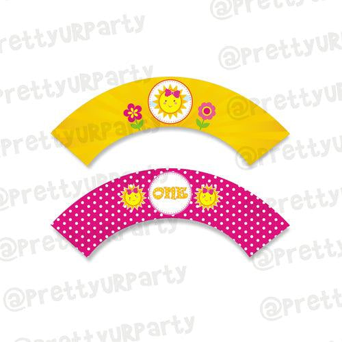 My little Sunshine 1st birthday Cupcake Wrappers ALL PARTY SUPPLIES Pretty UR Party Default Title