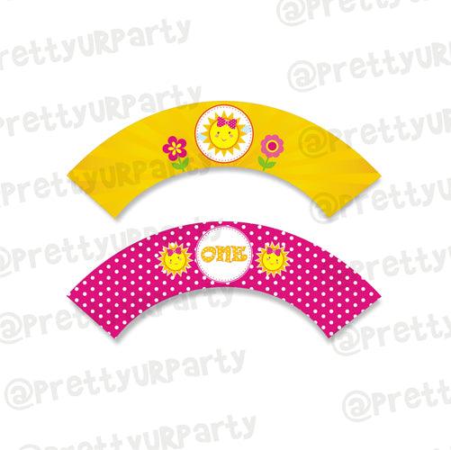My little Sunshine 1st birthday Cupcake Wrappers ALL PARTY SUPPLIES Pretty UR Party Default Title