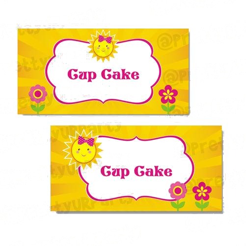 My little Sunshine 1st birthday Food Labels / Buffet Table Cards