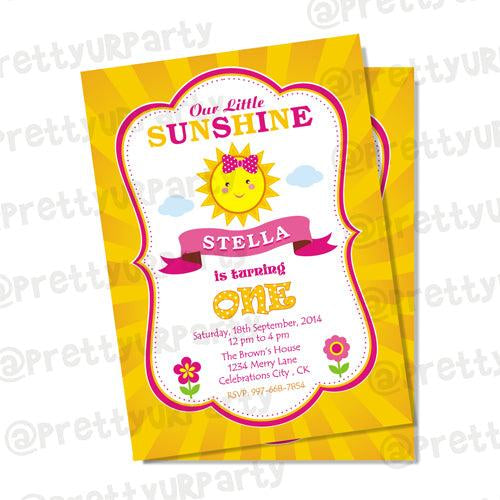 My little Sunshine Invitations ALL PARTY SUPPLIES Pretty UR Party
