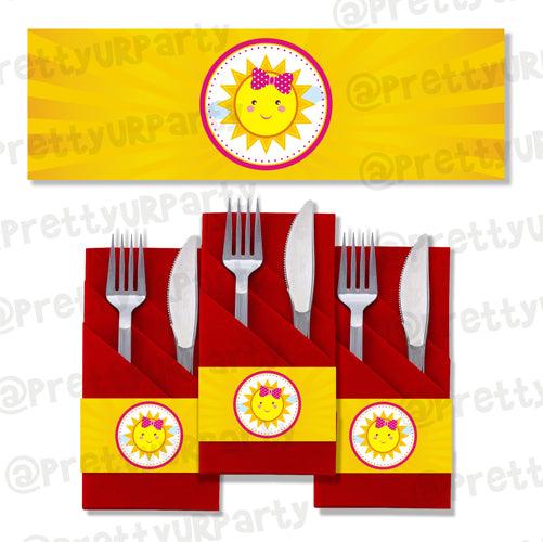 My little Sunshine 1st birthday Napkin Rings ALL PARTY SUPPLIES Pretty UR Party Default Title