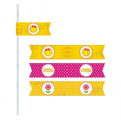 My Little Sunshine 1st birthday Drink Straws