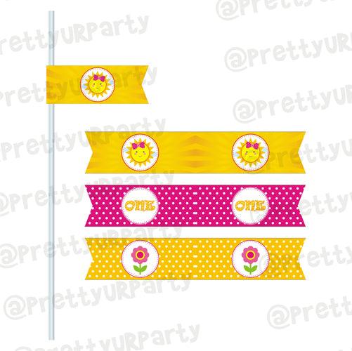 My Little Sunshine 1st birthday Drink Straws ALL PARTY SUPPLIES Pretty UR Party