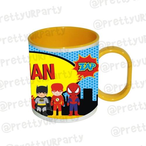 Personalised Inside Colour Superhero Mug THEME PARTIES Pretty UR Party