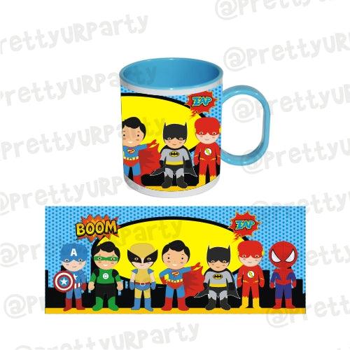 Personalised Inside Colour Superhero Mug THEME PARTIES Pretty UR Party