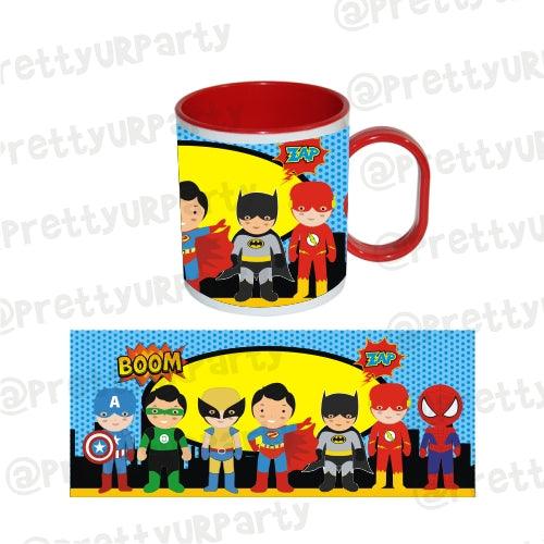 Personalised Inside Colour Superhero Mug THEME PARTIES Pretty UR Party