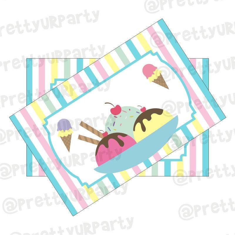 Ice Cream Theme Table Mats THEME PARTIES Pretty UR Party