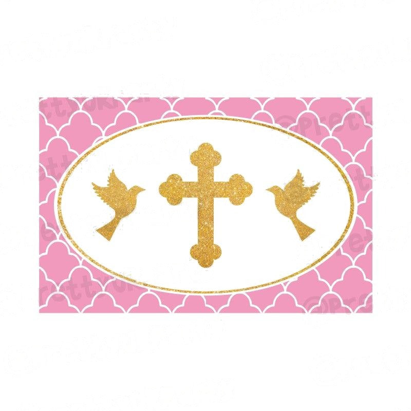 Baptism Pink Theme Table Mats