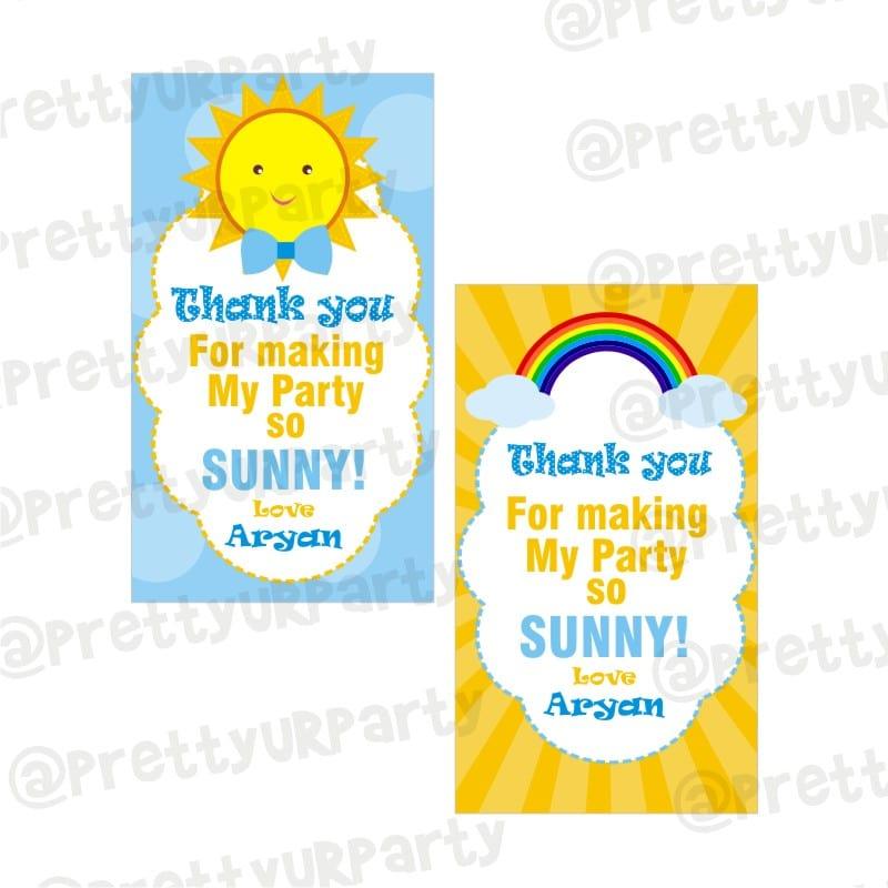 Sunshine Theme Thank you Tags ALL PARTY SUPPLIES Pretty UR Party