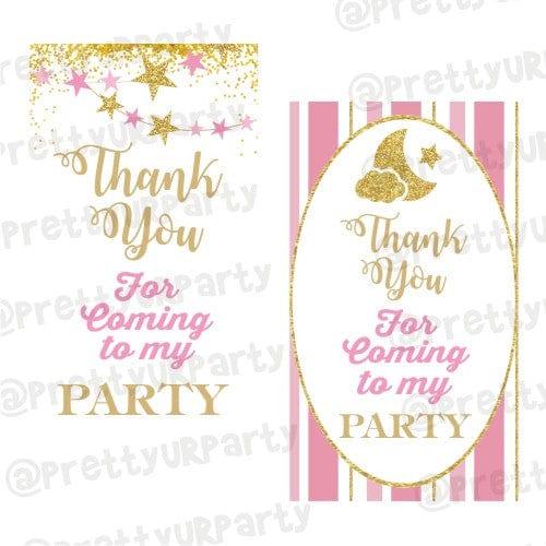 Twinkle Twinkle Little Star Pink Thank you Tags THEME PARTIES Pretty UR Party Default Title
