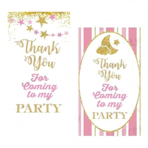 Twinkle Twinkle Little Star Pink Thank you Tags
