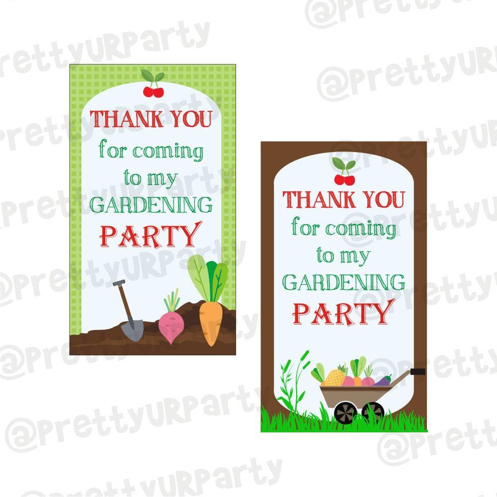 Gardening Theme Thank you Tags THEME PARTIES Pretty UR Party Default Title