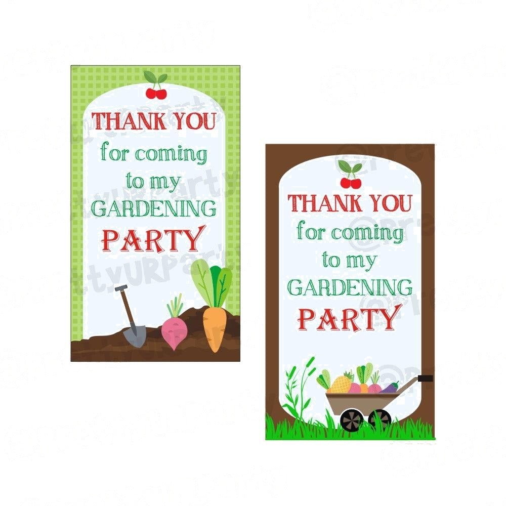 Gardening Theme Thank you Tags