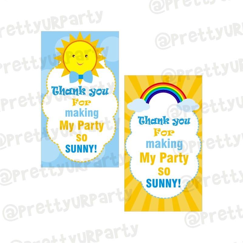 Sunshine Theme Thank you Tags ALL PARTY SUPPLIES Pretty UR Party Default Title