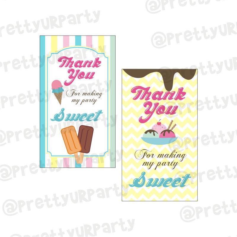 Ice Cream Theme Thank you Tags THEME PARTIES Pretty UR Party Default Title