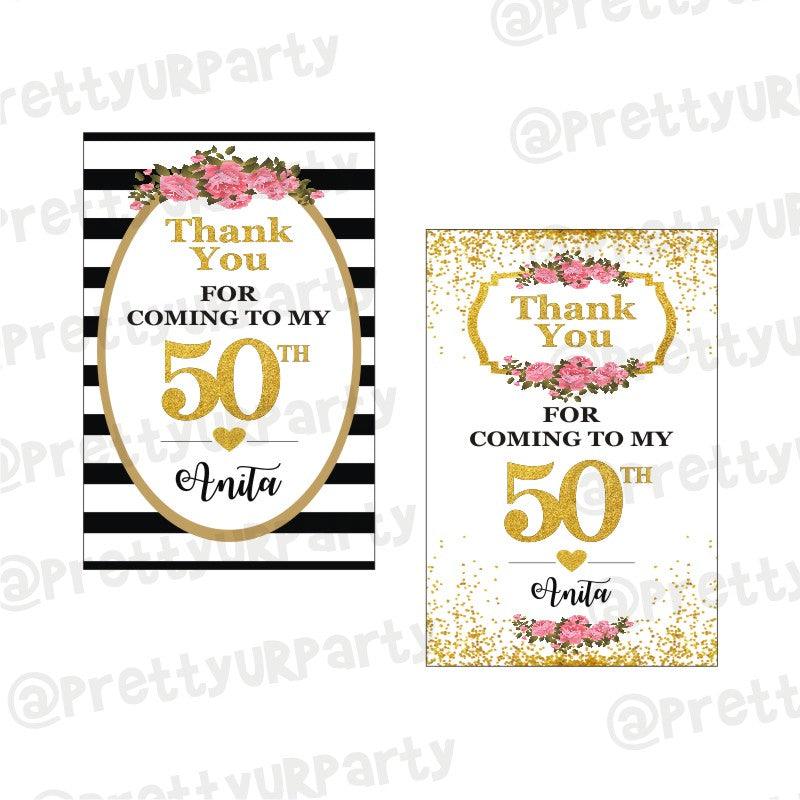 50th Birthday Theme Thank you Tags THEME PARTIES Pretty UR Party Default Title