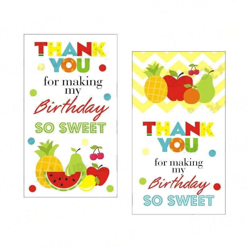 Tutti Fruity Theme Thank you Tags