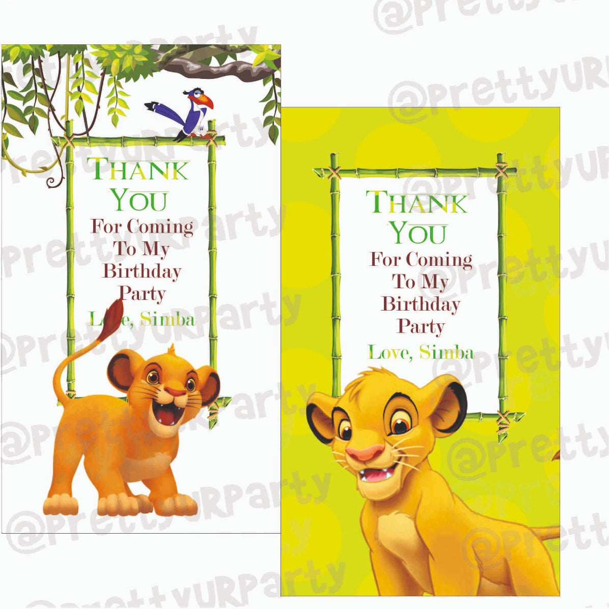 Lion King Theme Thank you Tags THEME PARTIES Pretty UR Party Default Title