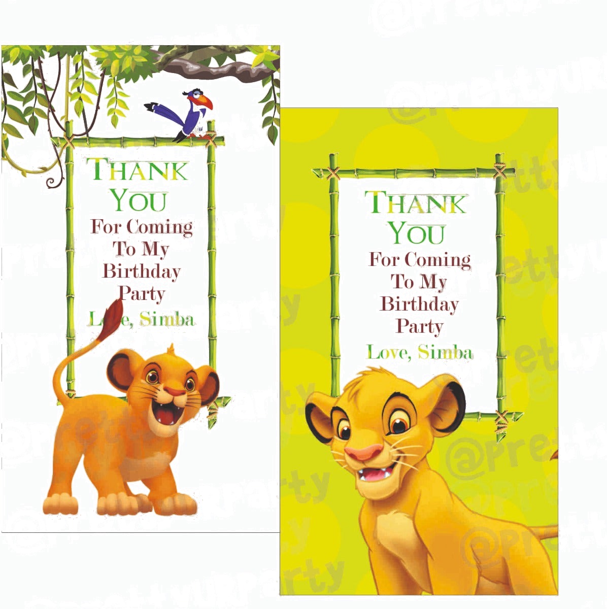 Lion King Theme Thank you Tags