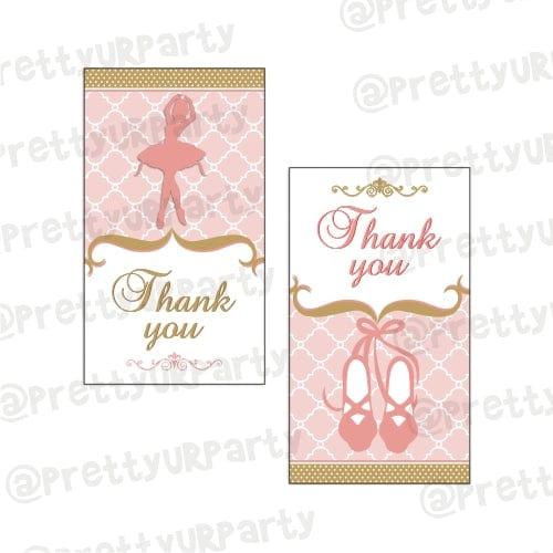 Pink and Gold Ballet Thank you Tags THEME PARTIES Pretty UR Party Default Title