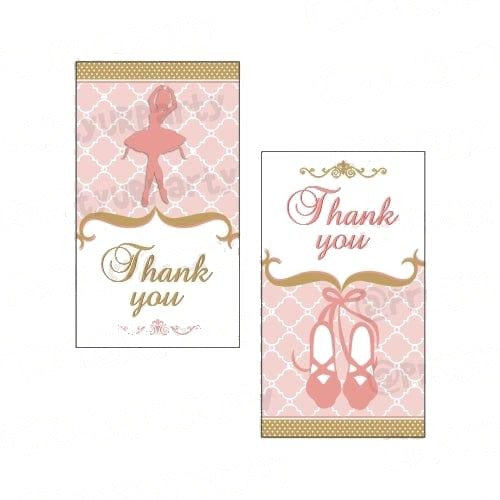 Pink and Gold Ballet Thank you Tags