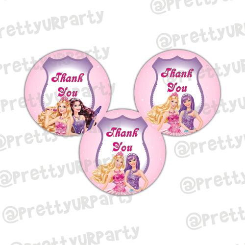 Barbie Rockstar Thank you Tags THEME PARTIES Pretty UR Party Default Title