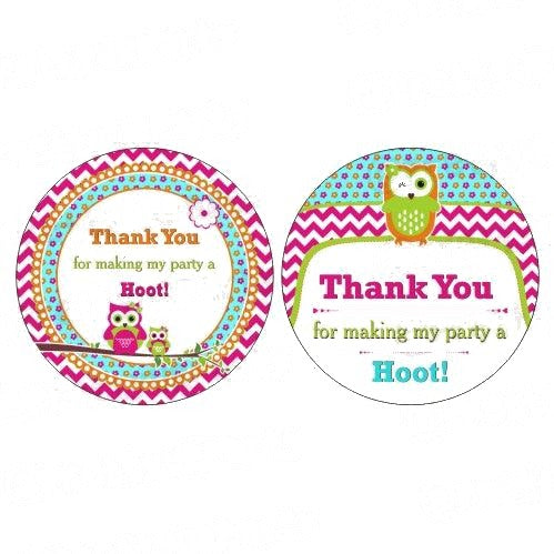 Girly Owl Thank you Tags