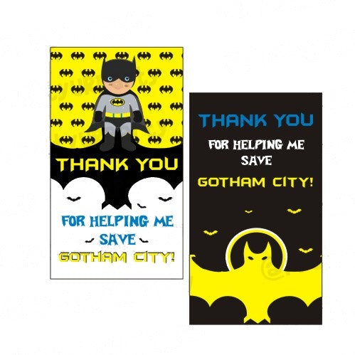 Batman Inspired Thankyou Cards