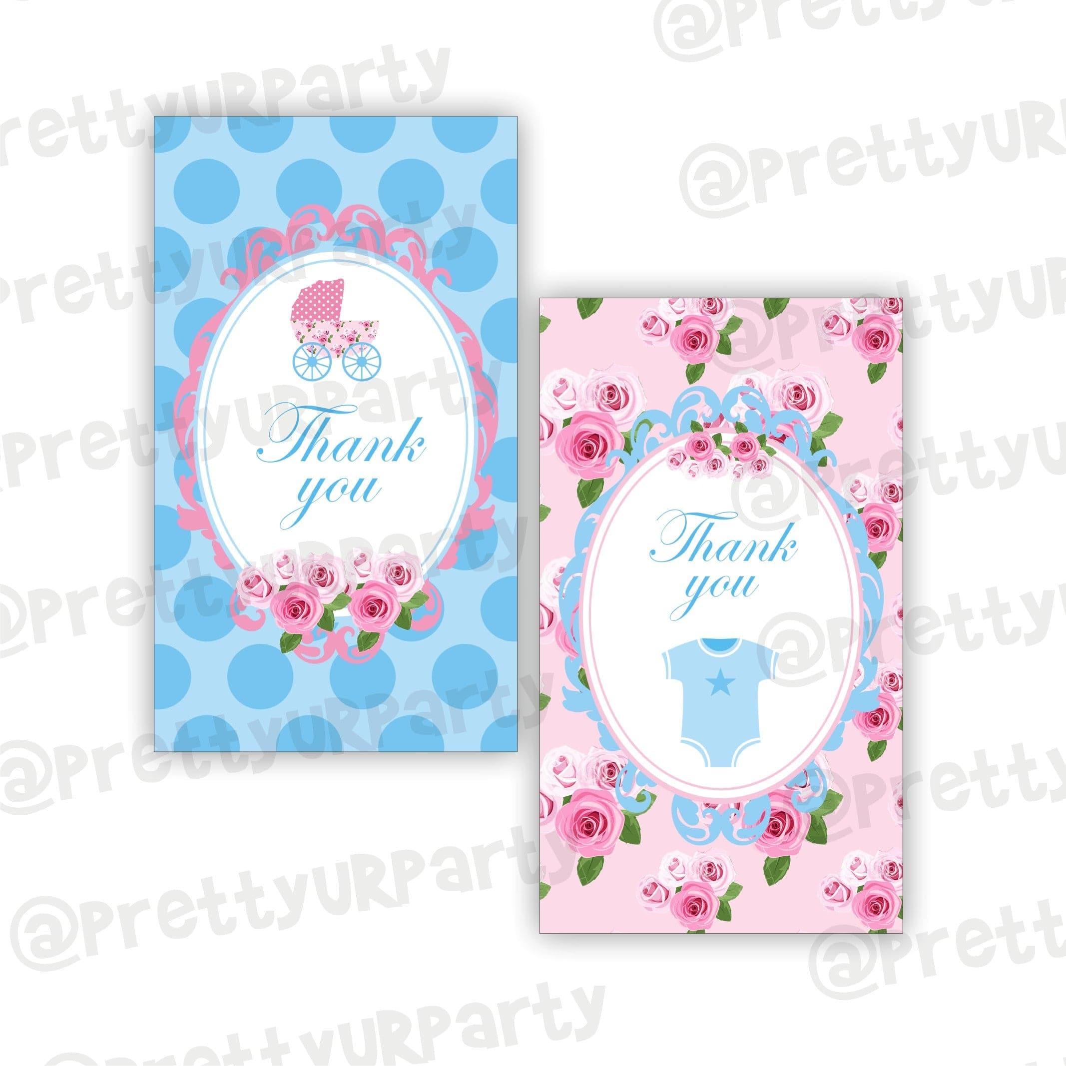 Shabby Chic Thank you Tags BABY SHOWER Pretty UR Party Default Title