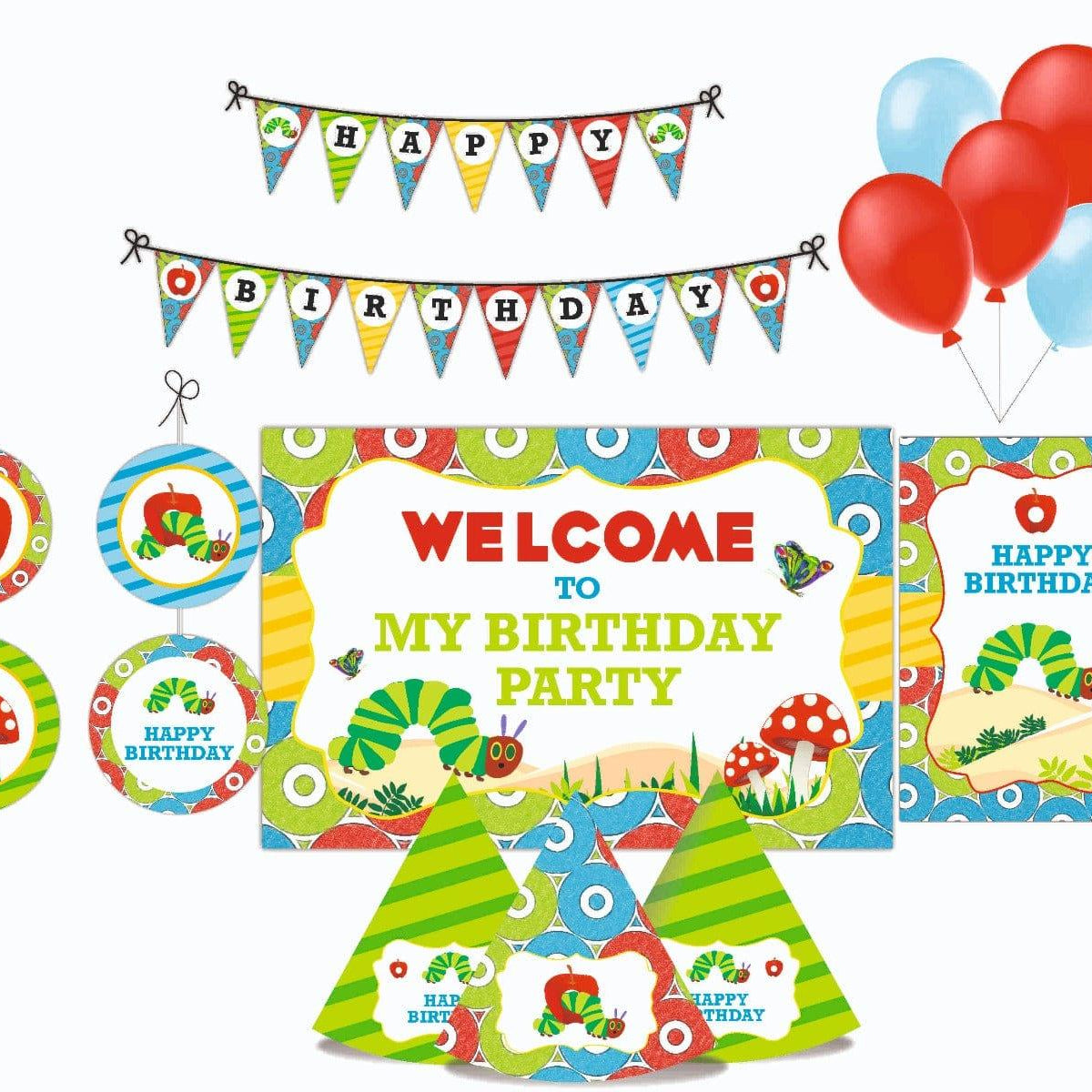 The Hungry Caterpillar Decorations Package - 70 pieces Combo BIRTHDAYS Pretty UR Party Default Title