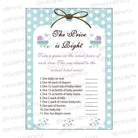 Blue & purple The price is right Game BABY SHOWER Pretty UR Party