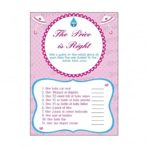 Pink & Blue The price is right Game