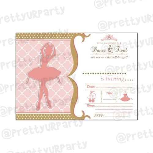 Pink and Gold Ballet Invitations ALL PARTY SUPPLIES Pretty UR Party