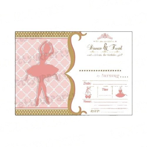 Pink and Gold Ballet Invitations — image 2