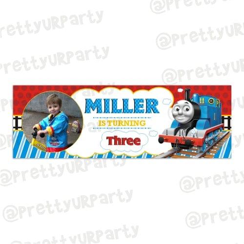 Personalized Thomas the Train Birthday Banner 30in ALL PARTY SUPPLIES Pretty UR Party