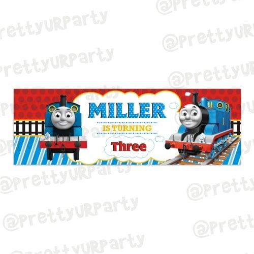 Personalized Thomas the Train Birthday Banner 30in ALL PARTY SUPPLIES Pretty UR Party Default Title