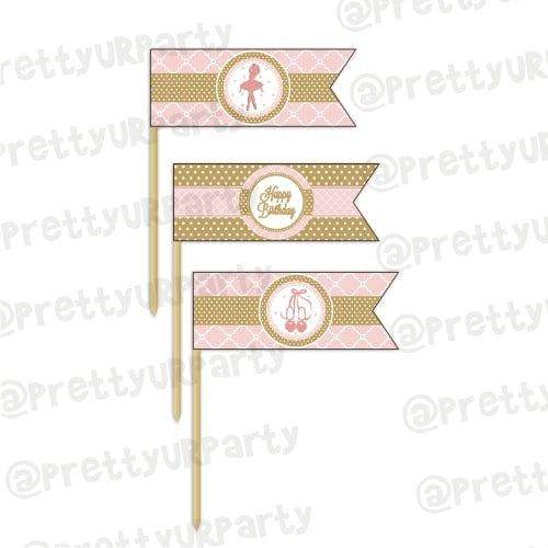 Pink and Gold Ballet Theme Picks THEME PARTIES Pretty UR Party Default Title