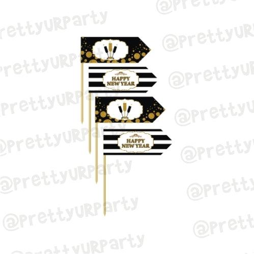 Gold and Black New Year Party Picks ALL PARTY SUPPLIES Pretty UR Party Default Title