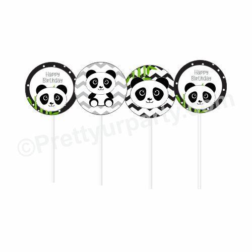 Panda Theme Cupcake / Food Toppers THEME PARTIES Pretty UR Party